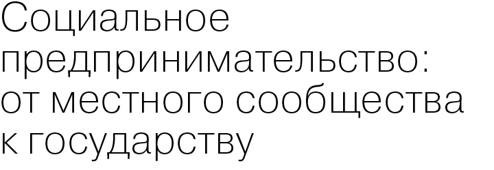 Социальное предпринимательство: от местного сообщества к государству